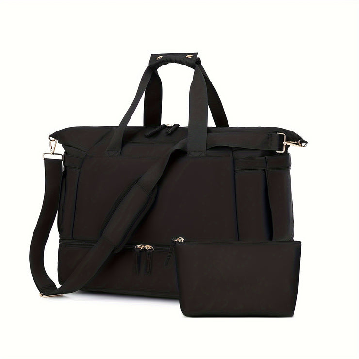 Women's Travel Duffel Bag, Sports Gym Yoga Duffel Bag Weekender Overnight Totes Bag