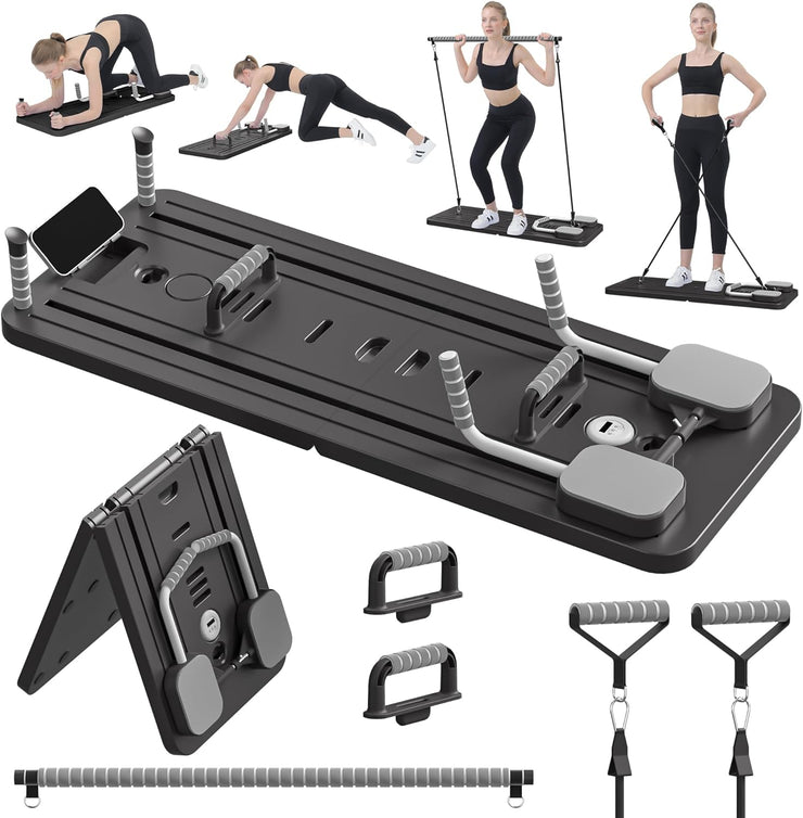 6 in 1 Multi-Purpose Foldable Pilates Reformer Board Set With Timer Pilates Equipment for Home