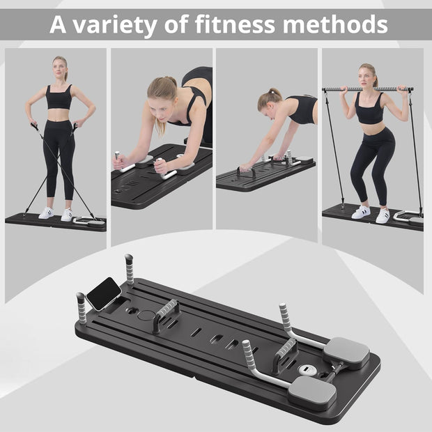 6 in 1 Multi-Purpose Foldable Pilates Reformer Board Set With Timer Pilates Equipment for Home