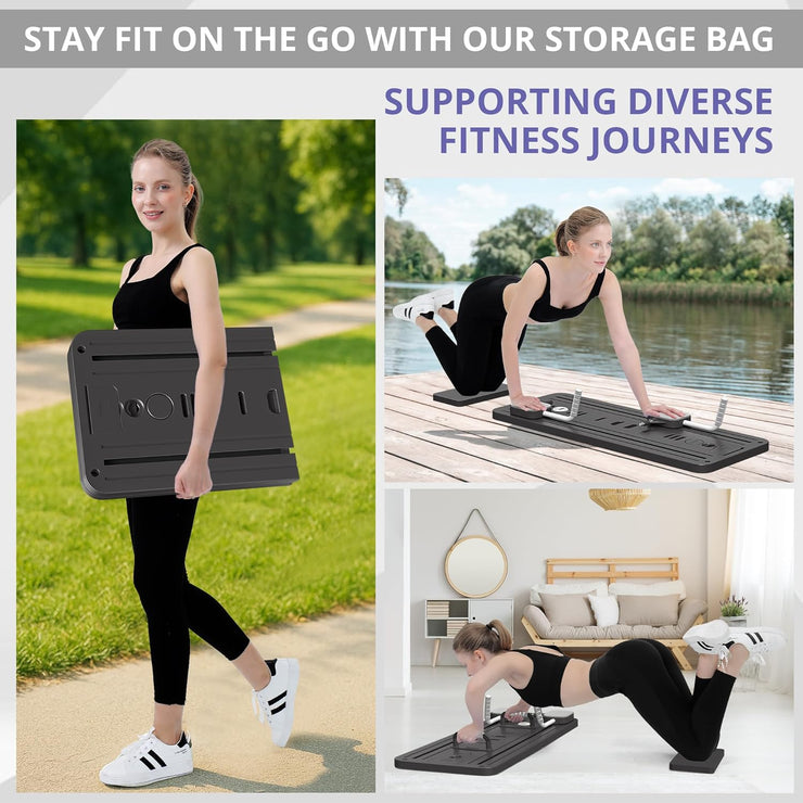 6 in 1 Multi-Purpose Foldable Pilates Reformer Board Set With Timer Pilates Equipment for Home