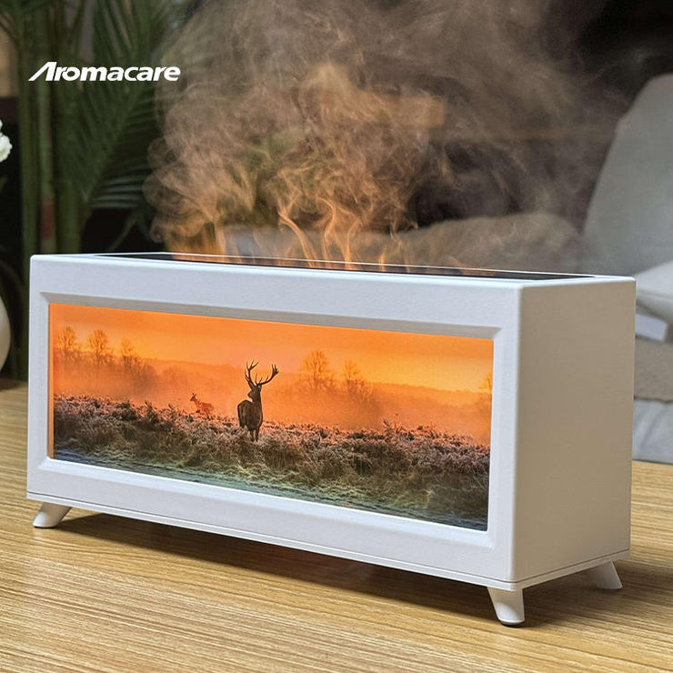 High Quality 150ml Fireplace Air Humidifier Waterless Auto-Off Aroma Essential Oil Diffuser with Remote and Night Light