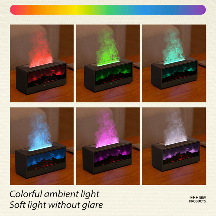High Quality 150ml Fireplace Air Humidifier Waterless Auto-Off Aroma Essential Oil Diffuser with Remote and Night Light