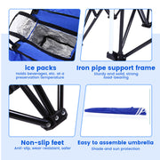 Waterproof Oxford Low Mini Foldable Beach Chair Detachable Beach Umbrella With Cup Holder