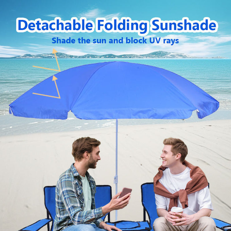 Waterproof Oxford Low Mini Foldable Beach Chair Detachable Beach Umbrella With Cup Holder