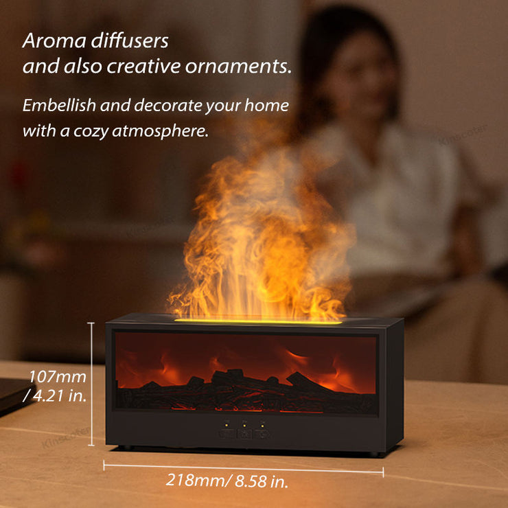 High Quality 150ml Fireplace Air Humidifier Waterless Auto-Off Aroma Essential Oil Diffuser with Remote and Night Light