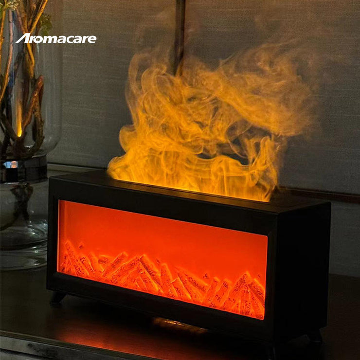 High Quality 150ml Fireplace Air Humidifier Waterless Auto-Off Aroma Essential Oil Diffuser with Remote and Night Light